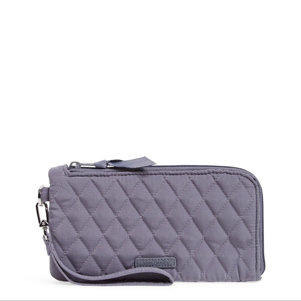 Vera Bradley NWT microfiber RFIDโ tech wristlet carbon gray